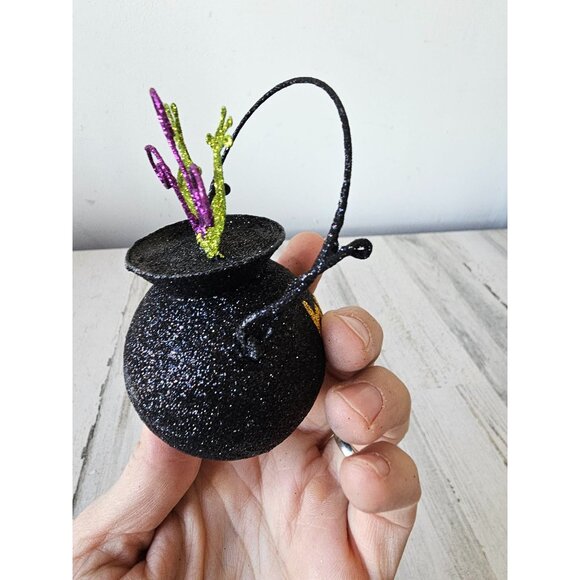 Pier 1 Hocus pocus glitter cauldron ornament frog rare sparkle witch - Picture 5 of 9